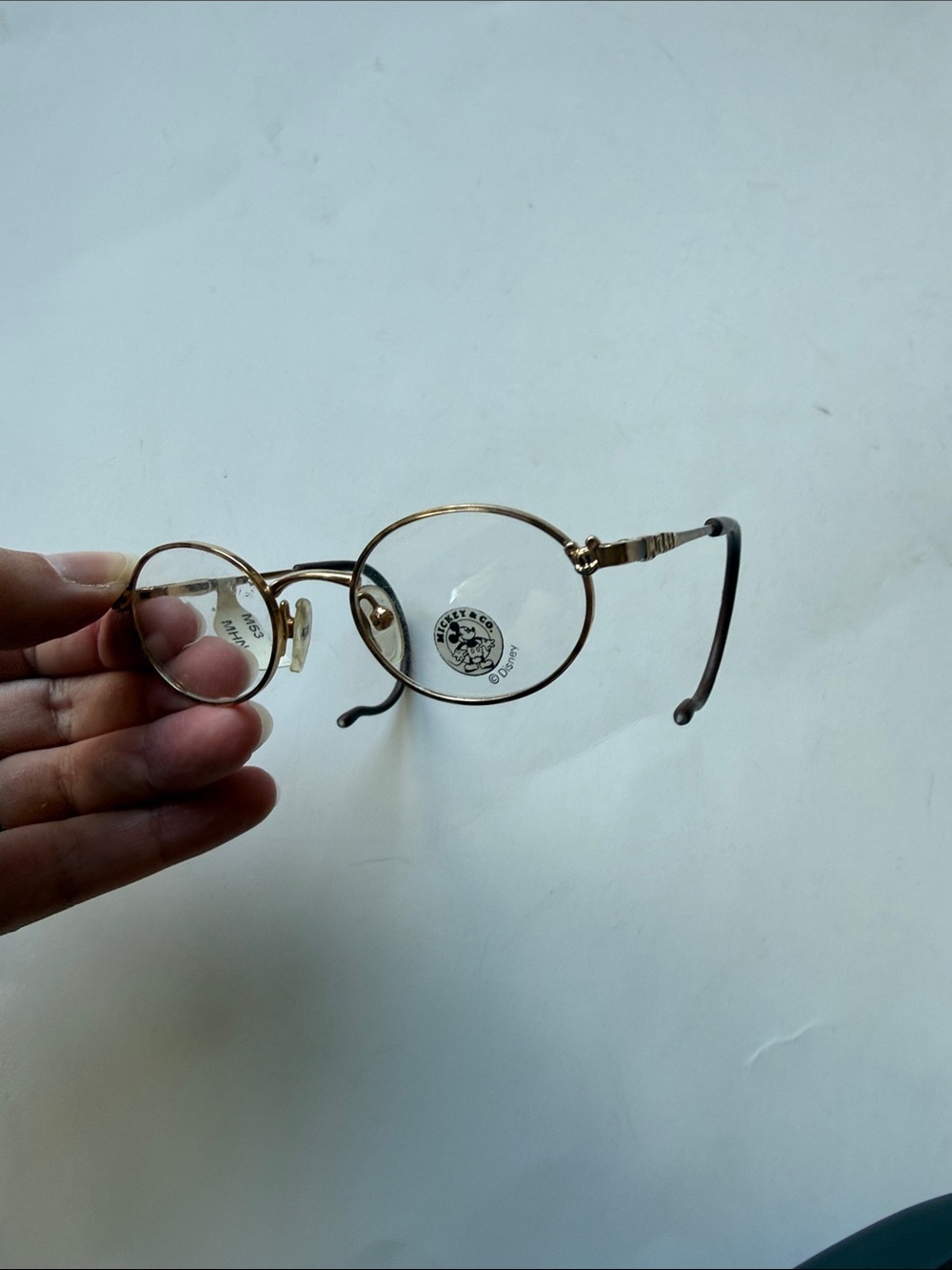 NWT Vintage Marchon Disney Mickey Round Gold Metal Wireframe Glasses